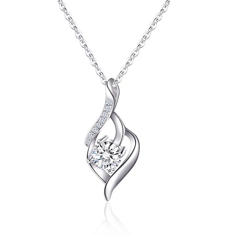 Изготовленное на заказ ожерелье с кулоном из муассанита с цепочкой из стерлингового серебра 925 модный аксессуар для свадебных вечеринок
