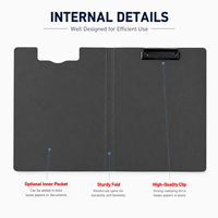 Porte-documents pliable A4 avec logo personnalisé, planche à écrire portable avec clip robuste pour le bureau, l'école, l'entrepôt