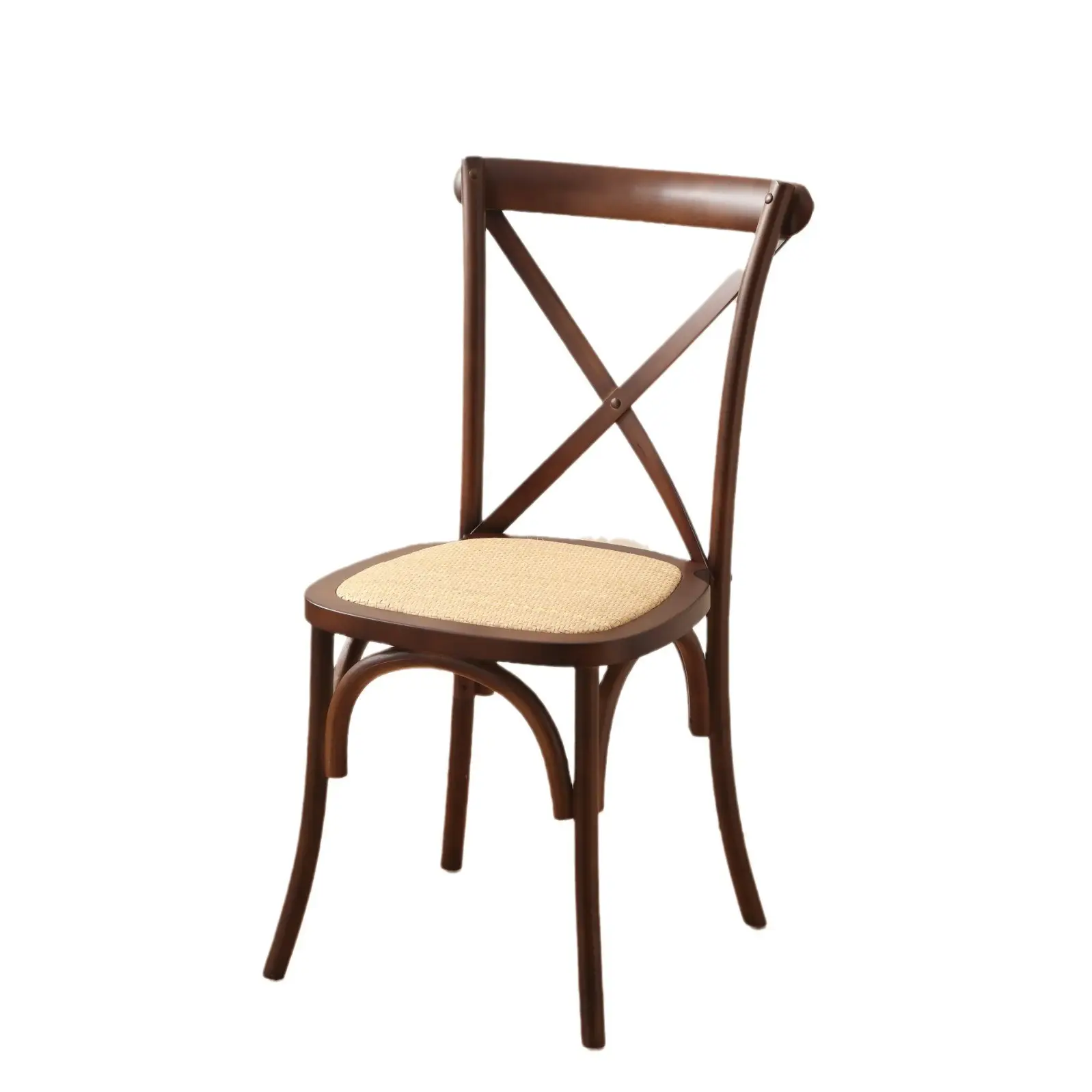 Commercio all'ingrosso in stile rustico Vintage Bentwood sedia impilabile in legno Crossback sedia ristorante bistrot Crossback sedia da pranzo