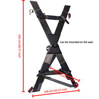 Cadre de retenue en bois pour bondage BDSM, modèle Croix de Saint-Antoine, avec menottes en cuir réglables, support de position SM pour adultes et base détachable