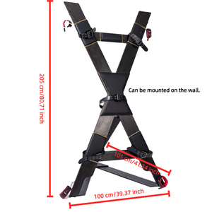 Cadre de retenue en <span class=keywords><strong>bois</strong></span> pour bondage BDSM, modèle Croix de Saint-Antoine, avec menottes en cuir réglables, support de position SM pour adultes et base détachable - Product Image 1