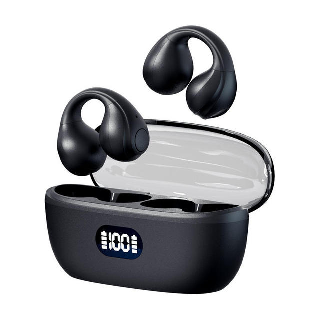 Factory Original Bluetooth Clip on Ear Wireless Headphone Bone Conduction Earphone LED Battery Display Gaming Tws Earbuds