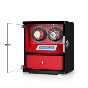 Caja enrolladora de reloj de lujo con laca de piano automática, pantalla personalizada de alta calidad, pantalla táctil de 2 ranuras con pie de bloqueo de huellas dactilares - Product Image 2