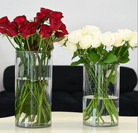 Vase Cylindrique Créatif Nordique en Acrylique – Écologique, Durable, Décoration de Centre de Table, Mini Vases de Luxe Transparents pour Plantes