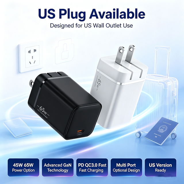 Hot Selling | 45W 65W GaN Charger | PD QC3.0 Multi Port USB a Type C Fast Charger US EU UK Plug Portable Wall Charging Adapter