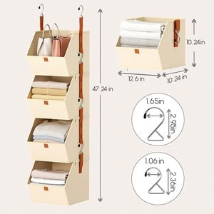 Nueva Caja de Almacenamiento Colgante Cuadrada de Tela No Tejida de 60L, Personalizable, con Garantía de Calidad, Desmontable y Creativa, Venta al Por Mayor en Amazon - Product Image 3