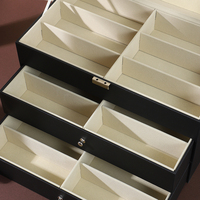 Boîte de rangement pour 18 paires de lunettes de soleil, grande capacité, organisateur en cuir PU à 3 couches pour lunettes de vue, lunettes de soleil, montres, étui de présentation