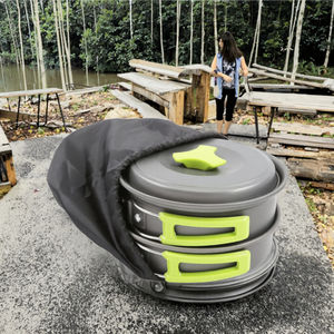 Juego de Utensilios de Cocina <span class=keywords><strong>SHARIN</strong></span> para Acampar, Juego de Ollas y Sartenes de Hierro Fundido con Capacidad de 1-2L, Estufa de Gas Portátil - Product Image 3