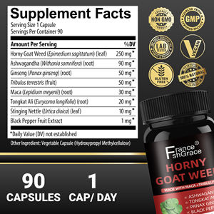 Extraits de plante de Haute Qualité de Horny Goat Weed avec Racine de Maca Noire pour le Soutien Énergétique Masculin – Capsules de Horny Goat Weed - Product Image 3