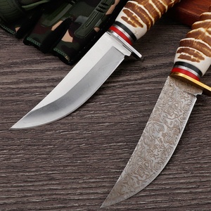 Couteau EDC d'extérieur HK SS222 avec manche en plastique imitation os, personnalisable OEM, multifonctionnel, en acier inoxydable, pour jardinage, à pointe tombante - Product Image 2