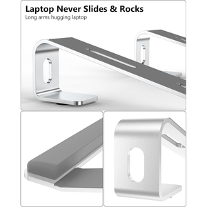 Support pour ordinateur portable pour bureau, support pour ordinateur portable avec support pour poignet, support ergonomique détachable pour ordinateur portable, support en aluminium pour Mac.Book - Product Image 5