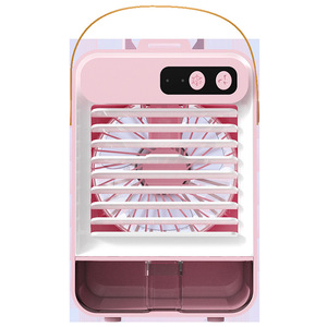 Portable Fan With Makeup Mirror Cooling <b>Spray</b> Rechargeable Battery Desktop Fan For Beauty Care <b>Pink</b> Color - Product Image 2