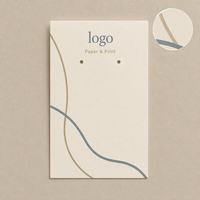 Carte de présentation pour boucles d'oreilles pendantes, imprimée sur mesure, format personnalisé, en carton ivoire lisse 400 g/m², impression bicolore, pour boucles d'oreilles pendantes plates