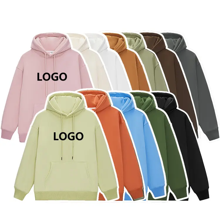 थोक कस्टम लोगो स्वेटर ऊन के लिए भारी कपास पॉलिएस्टर यूनिसेक्स Hooded Hoodies Sweatshirt पुरुषों