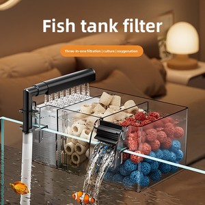 Filtre de bac à poissons en plastique, système de purification d'<span class=keywords><strong>eau</strong></span> trois-en-un, système de goutte-à-goutte mural, petit aquarium pour tortues, poissons d'<span class=keywords><strong>eau</strong></span> <span class=keywords><strong>douce</strong></span> et marins - Product Image 3
