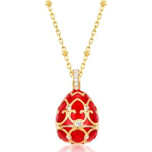 Colgante de huevo de <span class=keywords><strong>Faberge</strong></span> para mujer, joyería de moda esmaltada a mano para el día de Pascua, estilo ruso - Product Image 1