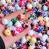 Nouvelles perles rondes peintes à la main, vente en gros, perles acryliques kawaii peintes à la main pour la fabrication de chaînes de téléphone portable