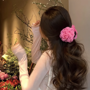 Driedimensionale Roze Haarspeld Elegante Plastic Doek Haai Clip Bloem Clip High-End Feest Multi-Color Haaraccessoires - Product Image 1
