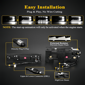 Ensemble de phares LED avec feux de jour et clignotants séquentiels, remplacement pour camion OBS <span class=keywords><strong>Silverado</strong></span> C/K 1500/2500/3500 88-98 6500k IP67 - Product Image 4