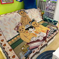 Couverture tissée de tapisserie de motif de dessin animé de trois petits ours de Offre Spéciale personnalisé avec la couverture vibrante d'art animal pour la décoration de chambre d'enfants