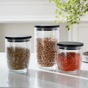 Tùy chỉnh 500ml 980ml kín miệng rộng thực phẩm kẹo Frosted Fancy thủy tinh lớn lưu trữ lọ - Product Image 1