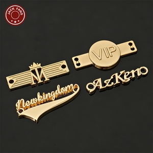 JACK FANG Metal 3D Embossed Logo Label Custom Brand <b>Name</b> <b>Tag</b> for Garment Rectangle Shape Gold Silver Color Laser Cut - Product Image 5