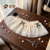 Dentelle en mousseline double volantée style français sur mesure en gros, dentelle à volants pour robes et décorations DIY, en stock