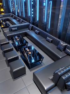 أثاث تجاري مخصص لغرف الكاراوكيه مع طاولات مضاءة بتقنية LED ومقاعد على شكل حرف U أو L - Product Image 6