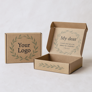 Caja de papel artesanal de cartón corrugado personalizada al por mayor, cajas de envío - Product Image 1