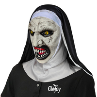 Masque en latex de nonne à bouche noire, visage de fantôme effrayant, masque d'Halloween, capuche d'horreur, accessoires effrayants, personnalisable