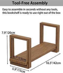 Estantería Ajustable para <span class=keywords><strong>Escritorio</strong></span>, Estantería Retro para Mesa, Estante para <span class=keywords><strong>Escritorio</strong></span>, para la Parte Superior del <span class=keywords><strong>Escritorio</strong></span> en la Sala de Estar, Oficina en Casa, Perfecta para Libros - Product Image 4