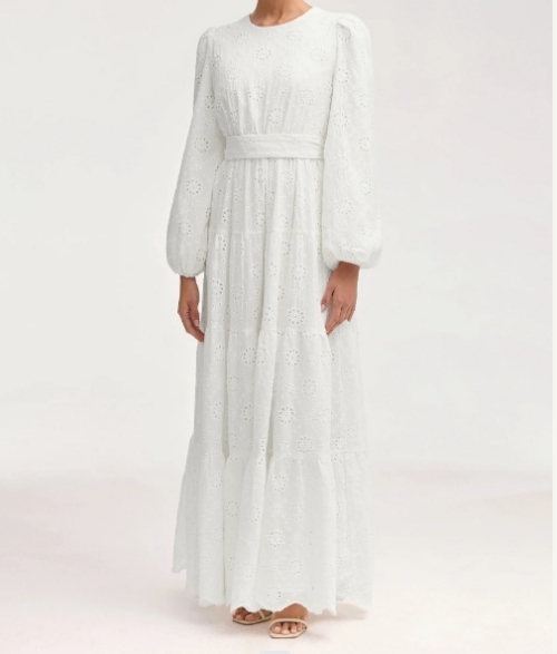 long sleeve embellished mini dress Ashley Lauren 4569 - Long Sleeve Embellished Fringe Dress 16 / Silver/Nude main image 1