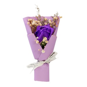 <span class=keywords><strong>Mini</strong></span> <span class=keywords><strong>Bouquet</strong></span> de Roses Éternelles Préservées avec Gypsophile – Fleur Séchée Emballée – Cadeau de Mariage en Gros - Product Image 6