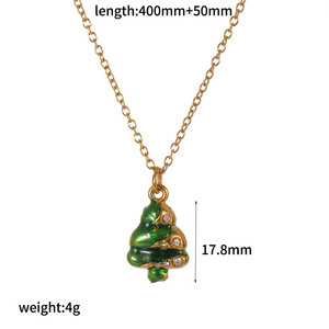 ชุดต่างหูและสร้อยคอรูปผลไม้คริสต์มาส สแตนเลสสตีล เครื่องประดับสำหรับงานปาร์ตี้ของผู้หญิง ทันสมัย ไม่ซ้ำใคร ใช้งานได้หลากหลาย - Product Image 5