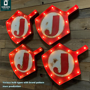 Vintage Marquee lettre lumière signe ampoule néon Logo signe 3d <span class=keywords><strong>signalisation</strong></span> traitement de surface différent enseigne lumineuse personnalisé - Product Image 5