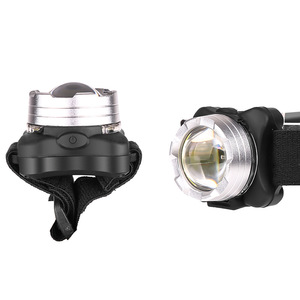 ไฟหน้าแบบ LED ขนาดเล็ก แบตเตอรี่แบบชาร์จไฟได้ สีดำและสีเงิน แสงสีแดง ไฟส่องสว่างสำหรับงานกลางแจ้ง ไฟหน้าขนาดเล็กความเข้มสูง - Product Image 3