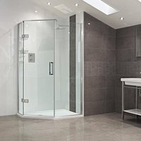 Panneau de douche mural en verre givré, porte et douche, noir mat