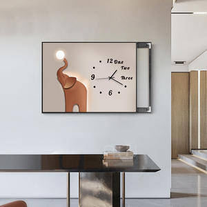 <span class=keywords><strong>Horloge</strong></span> de peinture décorative de restaurant simple moderne boîte de distribution de grande taille boîte de porte électrique occlusion image suspendue - Product Image 3