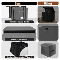 Boîte de rangement en tissu de lin de 13 pouces pour plus de 120 albums LP, bac de rangement pliable empilable avec couvercle