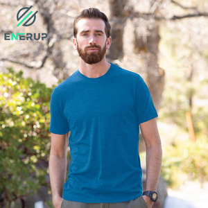 Enerup OEM/ODM Tùy Chỉnh Mồ Hôi Trống Siêu Mềm Đồng Bằng Merino Len Mens Quần Áo Áo Sơ Mi Ngắn Tay Áo T Shirt <span class=keywords><strong>For</strong></span> <span class=keywords><strong>Men</strong></span> - Product Image 5