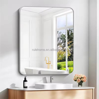 Miroir mural pleine longueur en verre encadré en alliage d'aluminium, design traditionnel, cadre rectangulaire, écologique, pour chambre à coucher