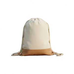 Sac à dos à cordon personnalisable en liège et toile de coton écologique |   Sac de courses réutilisable en tissu à prix direct usine - Product Image 1