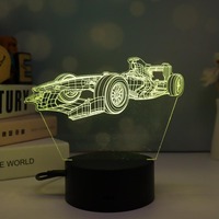Dailu DIY Lampe tactile personnalisée en acrylique en forme de voiture, lumière LED 3D créative, veilleuse visuelle
