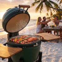 Barbecue Kamado AUPLEX 21 pouces, finition céramique luxueuse et premium, fumoir au charbon de bois pour jardin et terrasse