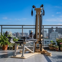 Reformer Pilates en Bois d'Érable avec Tour, Résistance à Ressort Réglable, Conception Portable pour Studio de Pilates, Entraînement Corporel, Certifié CE