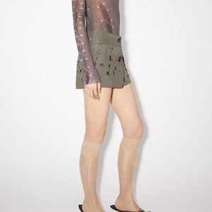 Jupe courte à carreaux taille haute double boucle portée design couleur classique élégant style unique 2024 printemps éclaté - Product Image 4