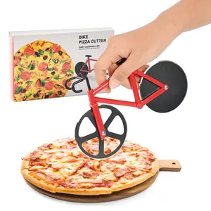 자전거 피자 커터 휠 스테인레스 스틸 플라스틱 자전거 롤러 피자 쵸퍼 슬라이서 주방 가제트 피자 커터 나이프