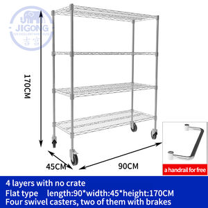 Estante de almacén de acero al carbono de 5 niveles cromado y zinc NSF de alta calidad, estantería de alambre de alta calidad para almacenamiento en garaje - Product Image 2