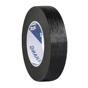YOUJIANG schwarzes Deckband Gummi druckempfindliches Kreppapier Band für Deckschutz Maschinenrolle
