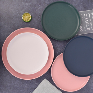Petites assiettes rondes mates de 3,5 pouces en porcelaine rose, noir et blanc, pour <span class=keywords><strong>bonbons</strong></span>, collations ou desserts, personnalisables - Product Image 4